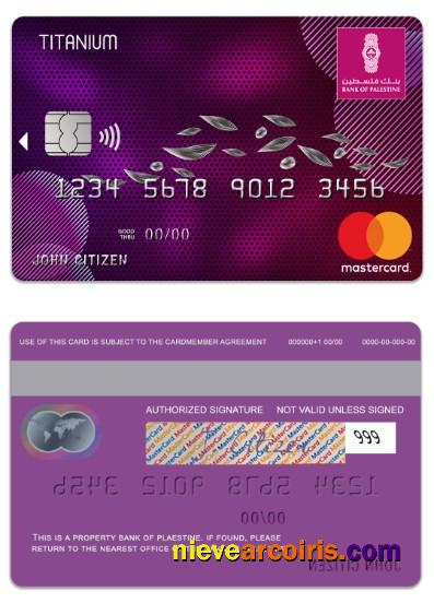 Palestine State  Bank of Palestine titanium mastercard